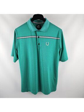FootJoy Shirt Mens Large Green Performance S/S Golf Polo
